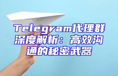 Telegram代理群深度解析：高效沟通的秘密武器