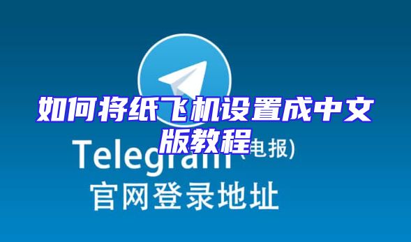 如何将纸飞机设置成中文版教程