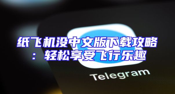 纸飞机没中文版下载攻略：轻松享受飞行乐趣