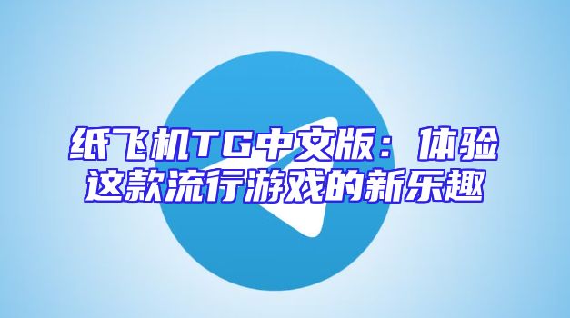 纸飞机TG中文版：体验这款流行游戏的新乐趣
