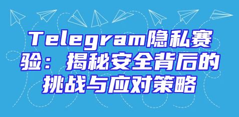 Telegram隐私赛验：揭秘安全背后的挑战与应对策略