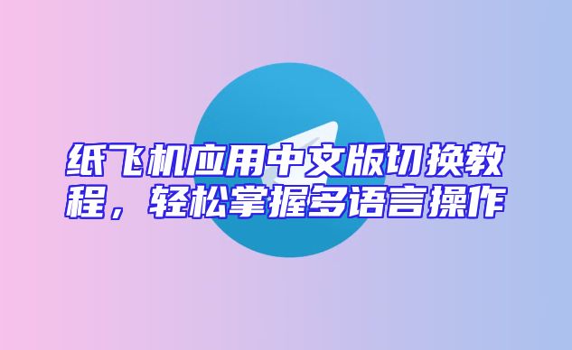 纸飞机应用中文版切换教程，轻松掌握多语言操作