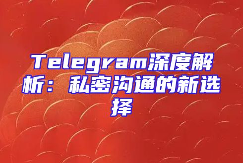 Telegram深度解析：私密沟通的新选择