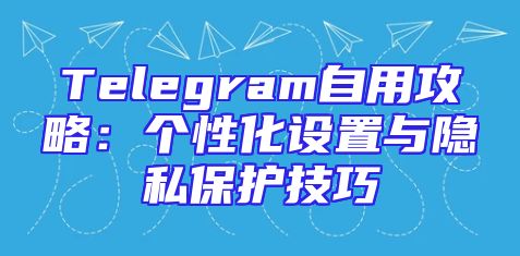 Telegram自用攻略：个性化设置与隐私保护技巧