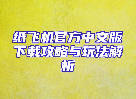 纸飞机官方中文版下载攻略与玩法解析