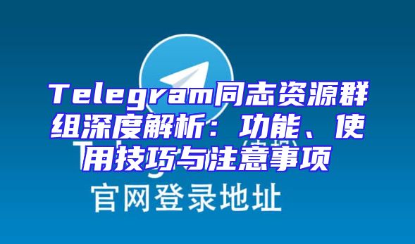 Telegram同志资源群组深度解析：功能、使用技巧与注意事项