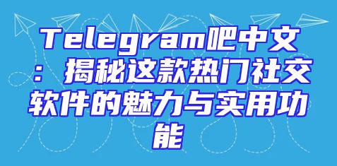 Telegram吧中文：揭秘这款热门社交软件的魅力与实用功能