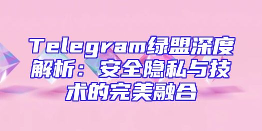 Telegram绿盟深度解析：安全隐私与技术的完美融合