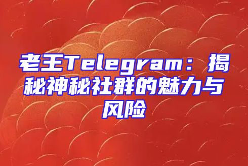 老王Telegram：揭秘神秘社群的魅力与风险