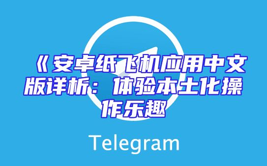 《安卓纸飞机应用中文版详析：体验本土化操作乐趣