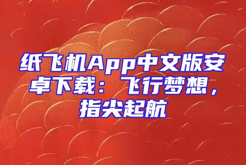 纸飞机App中文版安卓下载：飞行梦想，指尖起航