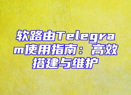 软路由Telegram使用指南：高效搭建与维护