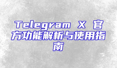 Telegram X 官方功能解析与使用指南