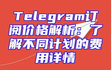 Telegram订阅价格解析：了解不同计划的费用详情