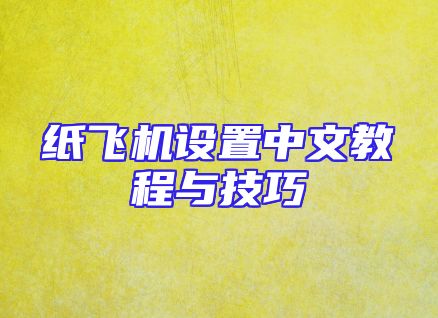 纸飞机设置中文教程与技巧