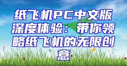 纸飞机PC中文版深度体验：带你领略纸飞机的无限创意