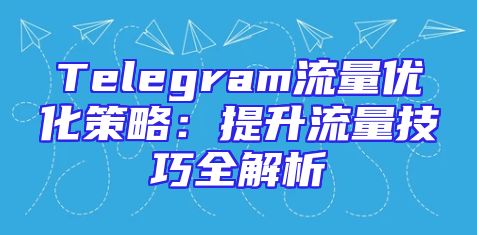 Telegram流量优化策略：提升流量技巧全解析