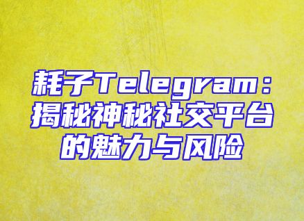 耗子Telegram：揭秘神秘社交平台的魅力与风险