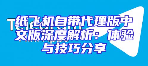 纸飞机自带代理版中文版深度解析：体验与技巧分享