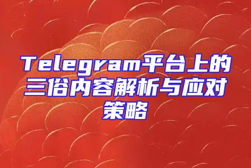 Telegram平台上的三俗内容解析与应对策略