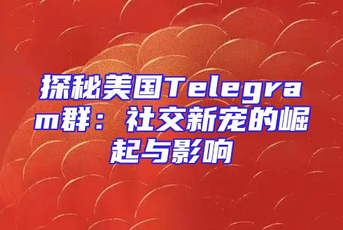 探秘美国Telegram群：社交新宠的崛起与影响