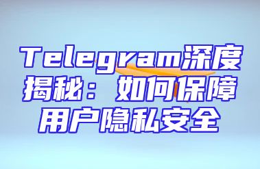 Telegram深度揭秘：如何保障用户隐私安全