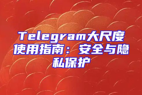 Telegram大尺度使用指南：安全与隐私保护