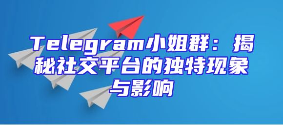 Telegram小姐群：揭秘社交平台的独特现象与影响