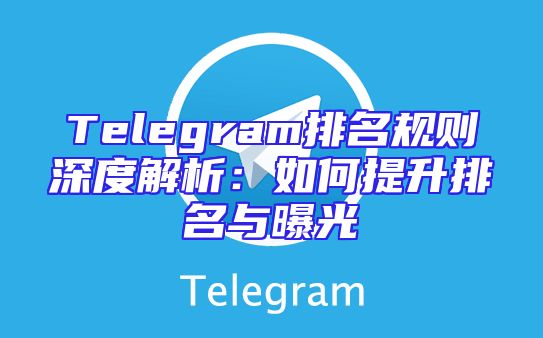 Telegram排名规则深度解析：如何提升排名与曝光