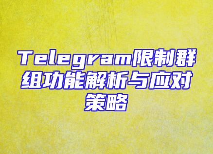 Telegram限制群组功能解析与应对策略