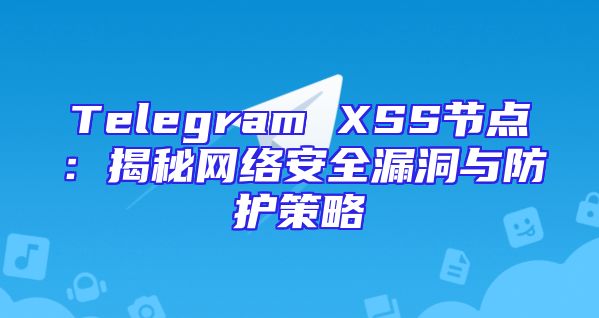 Telegram XSS节点：揭秘网络安全漏洞与防护策略