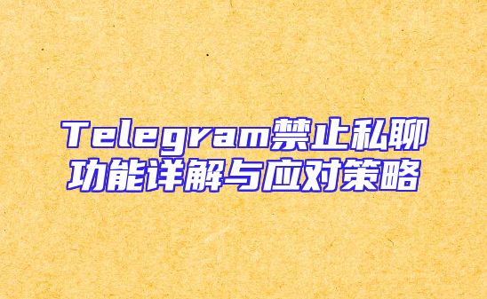 Telegram禁止私聊功能详解与应对策略