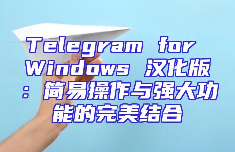 Telegram for Windows 汉化版：简易操作与强大功能的完美结合