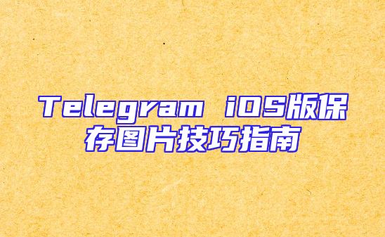 Telegram iOS版保存图片技巧指南