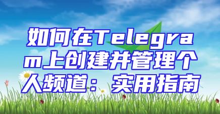 如何在Telegram上创建并管理个人频道：实用指南