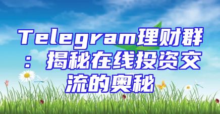 Telegram理财群：揭秘在线投资交流的奥秘