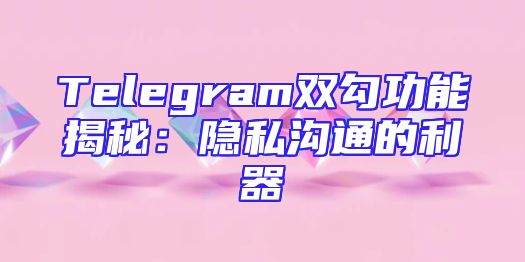 Telegram双勾功能揭秘：隐私沟通的利器