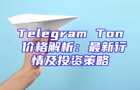 Telegram Ton 价格解析：最新行情及投资策略