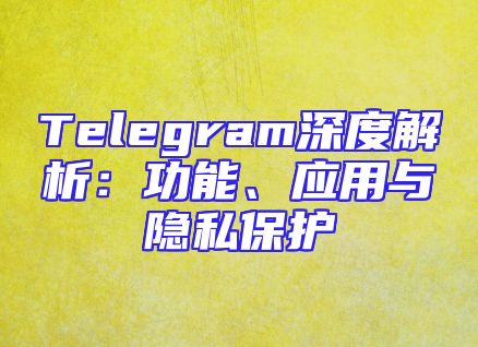 Telegram深度解析：功能、应用与隐私保护