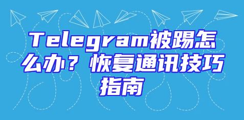 Telegram被踢怎么办？恢复通讯技巧指南