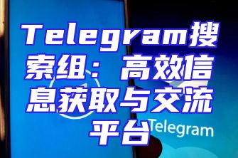 Telegram搜索组：高效信息获取与交流平台