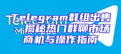 Telegram群组出售：揭秘热门群聊市场商机与操作指南