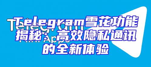 Telegram雪花功能揭秘：高效隐私通讯的全新体验