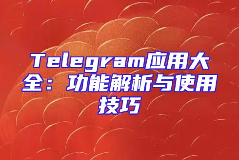 Telegram应用大全：功能解析与使用技巧