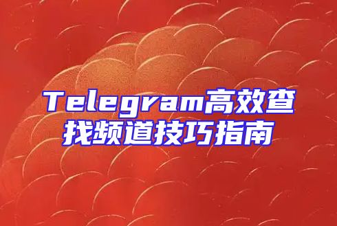 Telegram高效查找频道技巧指南